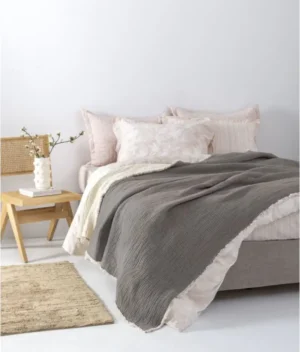Κουβέρτα muslin 250x240 MOUS GREY Palamaiki